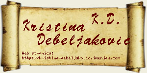 Kristina Debeljaković vizit kartica